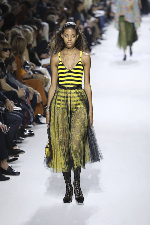 En un país multicolor vivía la abeja Maya bajo el sol, pero viendo este look de Dior parece imposible que la versión más sofisticada del dibujo animado no se dejara caer por su desfile.