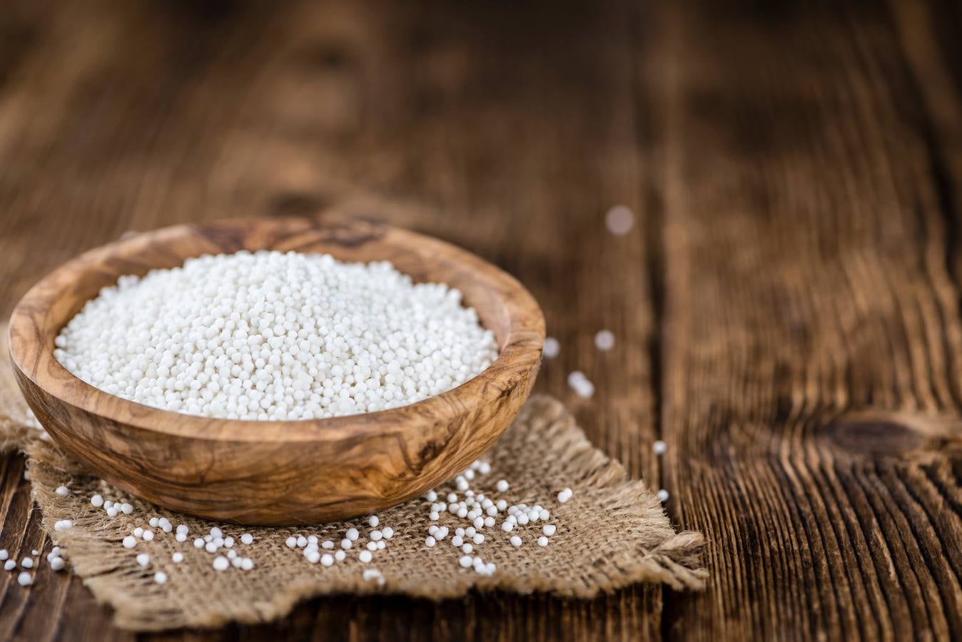 El índice glucémico de la tapioca es alto, de 85, según la lista de alimentos de Montignac.