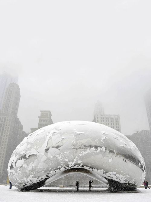 La famosa judía de Chicago, cubierta de hielo y nieve.