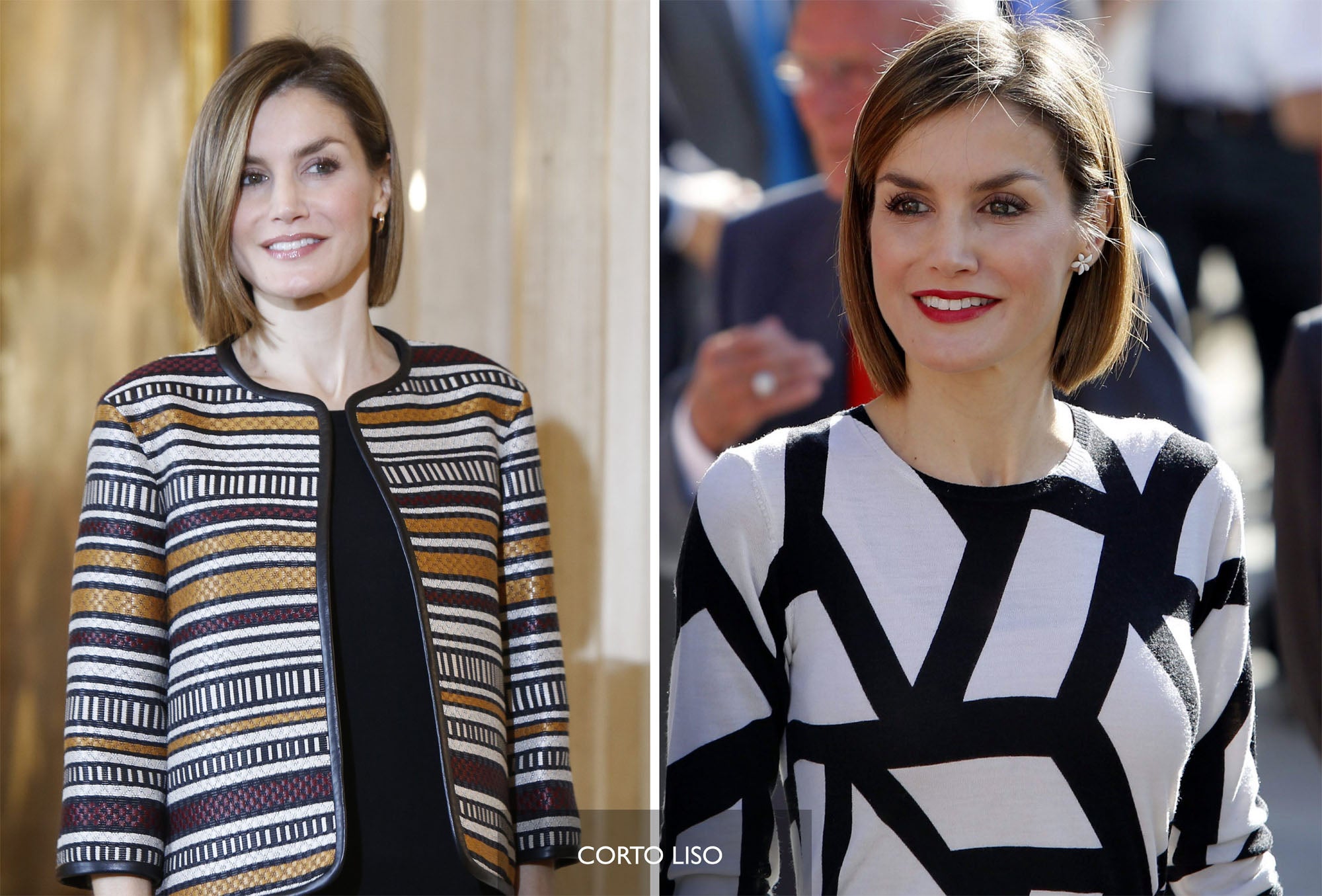 Ha sido su gran cambio de look, el bob. Y aunque rizado le quedaba muy bien, el bob liso con raya a un lado le rejuvenecía.