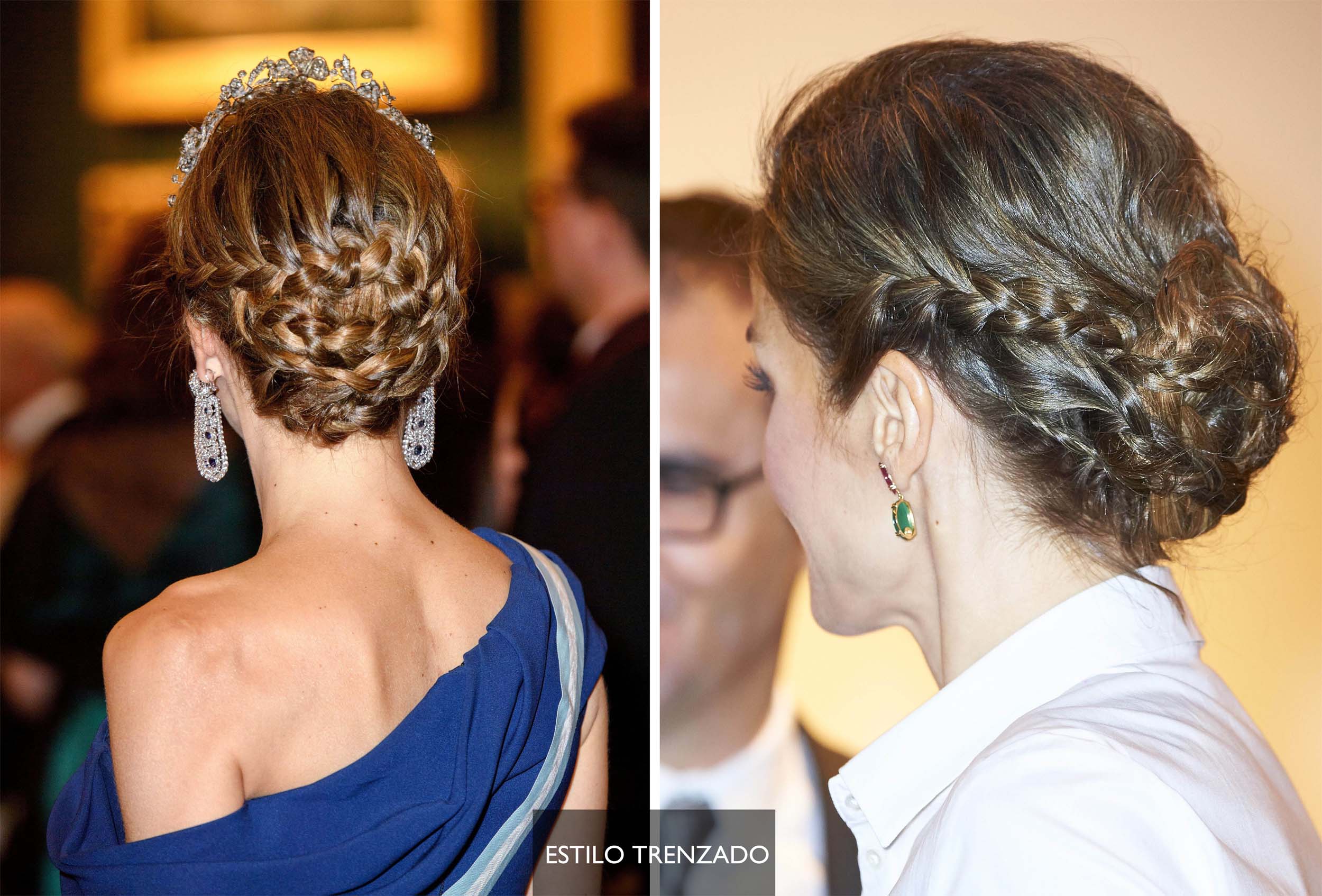 A la Reina Letizia le gustan las trenzas, y es el peinado que elige para sus hijas. Ella también se atreve con los moños trenzados.