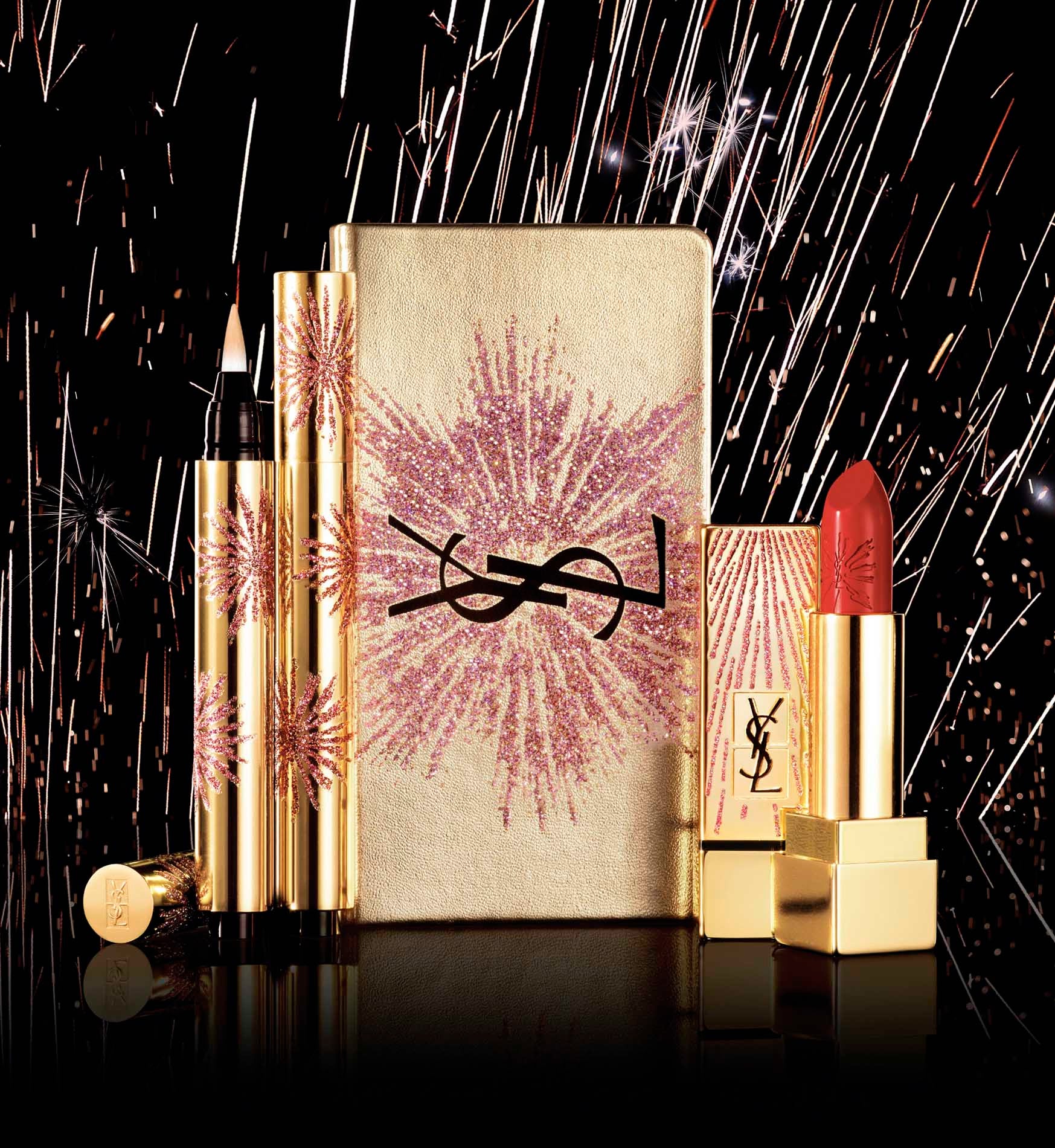 Colección de maquillaje de Navidad 2017 Dazzling Lights de Yves Saint Laurent Beauté: un estallido de luz y fuegos artificiales para atraer todas las miradas.