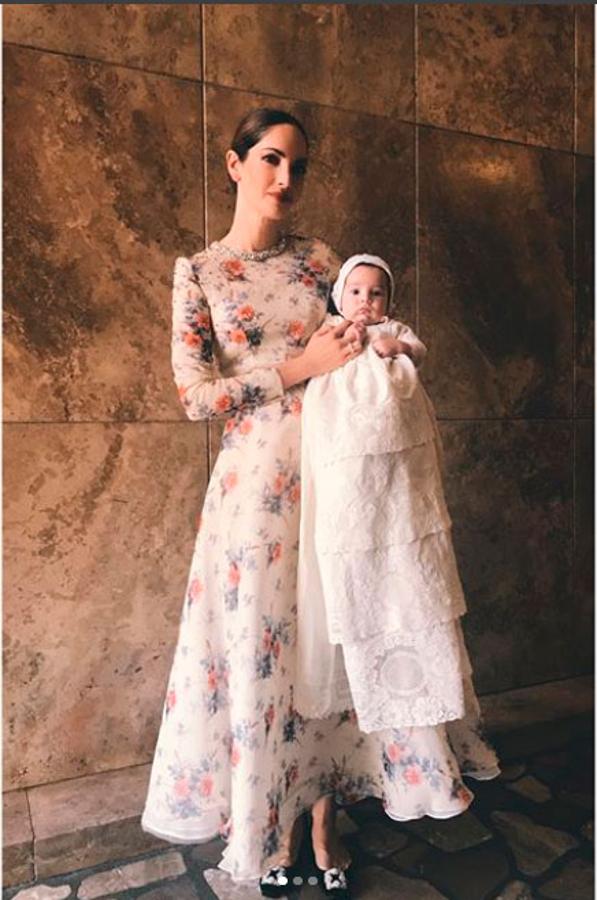 Eugenia Silva presumió así del bautizo de su hijo en las redes sociales. El niño nació el 15 de junio.