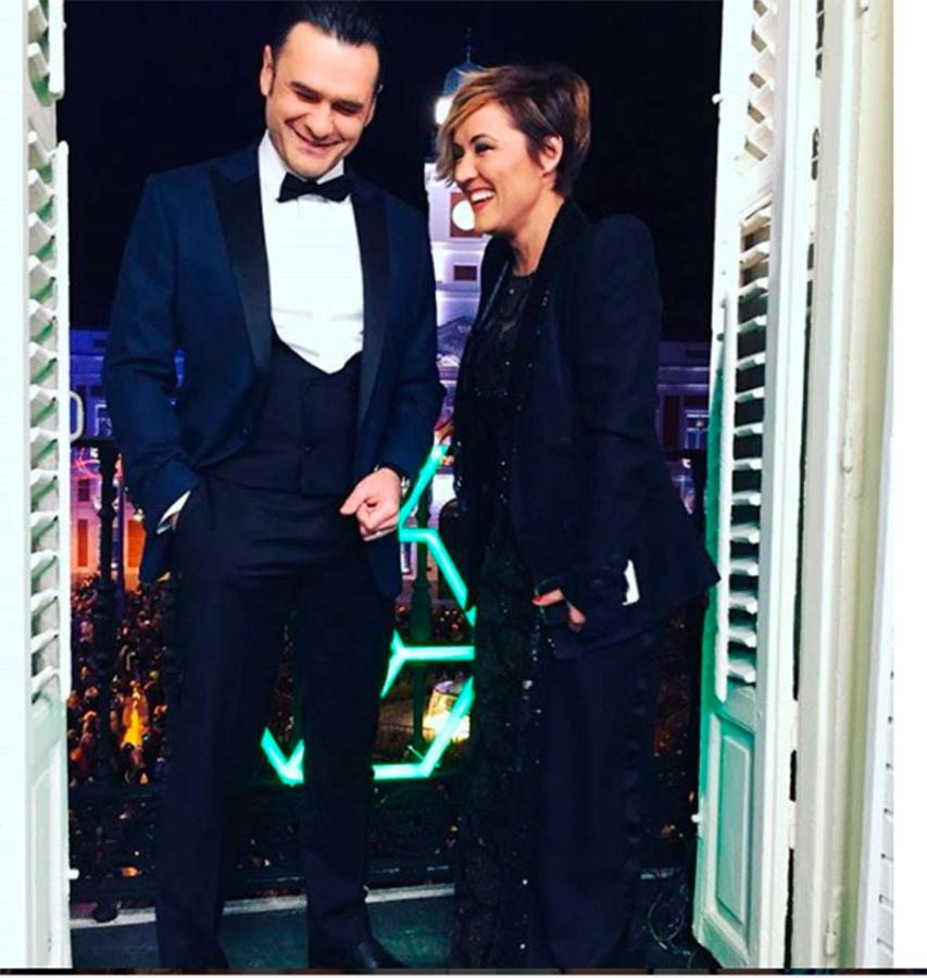 Cristina Pardo subió esta foto de complicidad con Iñaki López durante las Campanadas 2017.