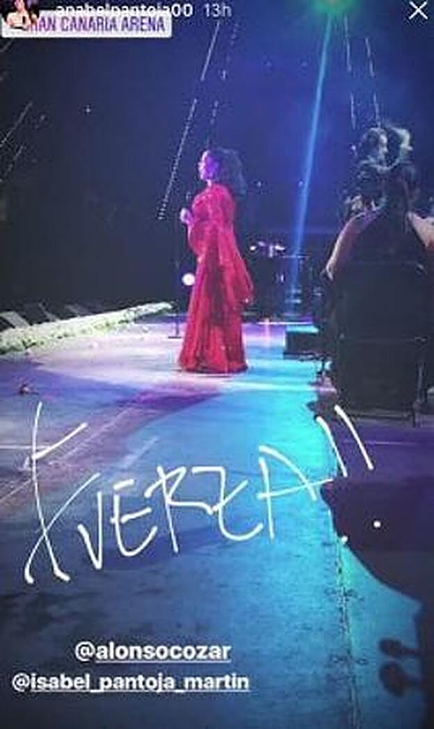 Uno de los Instagram 'Stories' compartidos por Anabel Pantoja durante el concierto de la tonadillera en Gran Canaria.