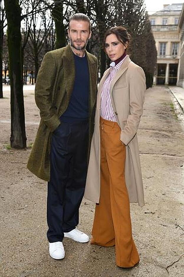 Victoria y David Beckham durante la Semana de la Moda de París