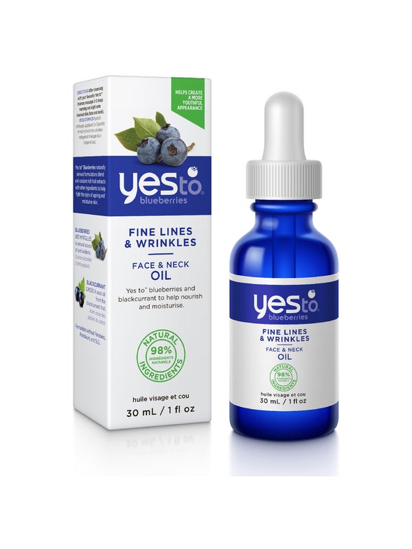 Arándanos: Face and Neck Oil de Yes To Blueberries. De los frutos del bosque como arándanos y la grosella negra se extraen ricos nutrientes. 17,95€