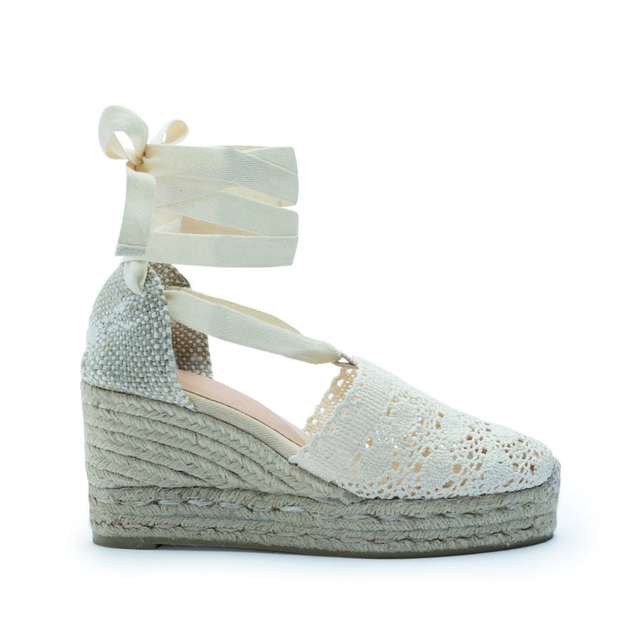 Alpargata de cuña de crochet de Castañer