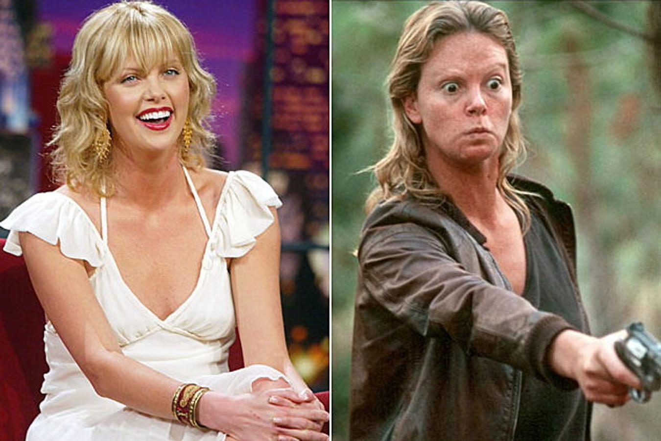 Charlize Theron tuvo que engordar para dar vida a Aileen Wuornos, una prostituta asesina ajusticiada por inyección letal en 'Monster' (2003).