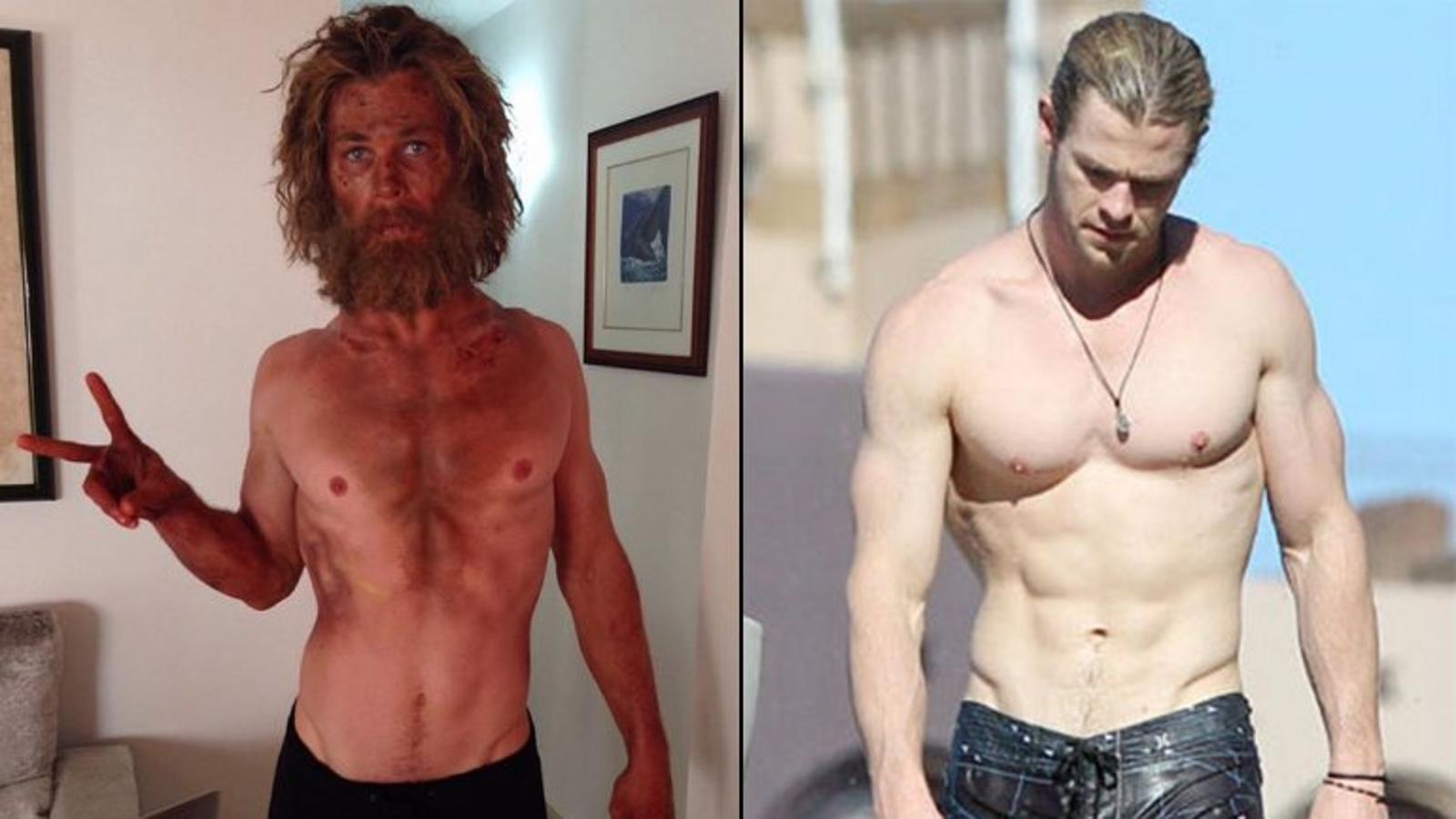 Chris Hemsworth ha perdido y ganado peso a menudo. El cambio más llamativo es el de 'En el corazón del mar', que choca con su aspecto como Thor.