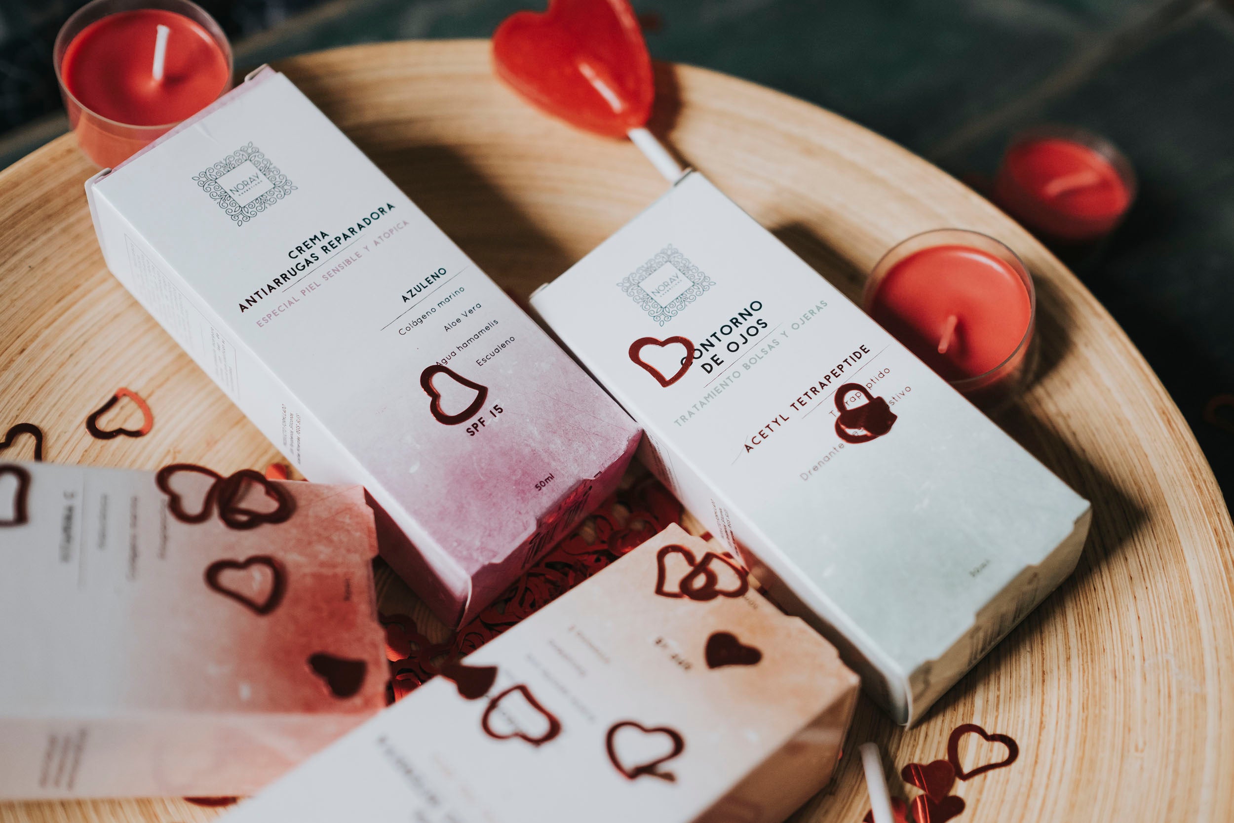 Noray Cosméticos. Hasta el 10 de febrero el envío se realizará en un packaging especial. Contorno de ojos, crema antiarrugas, serum… (Desde 21,50€, noraycosmeticos.com)