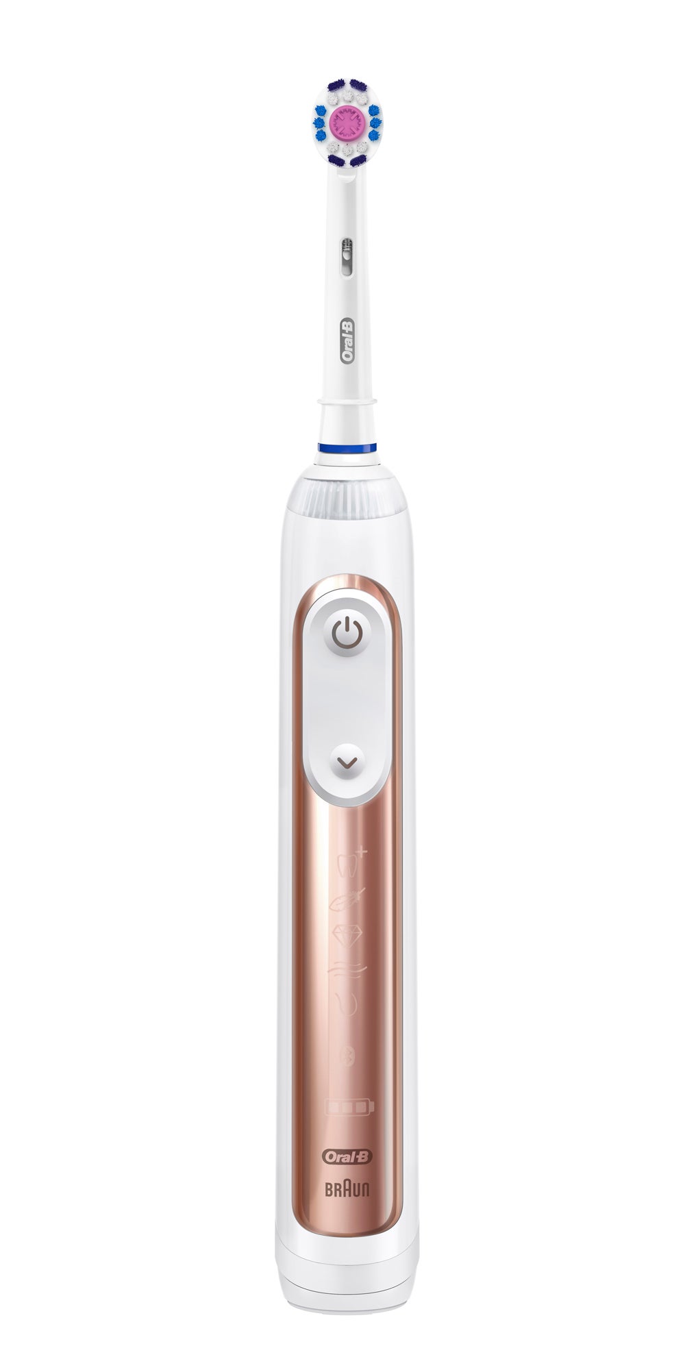 Oral B Genius Rose Gold. Cepillo de dientes con tecnología oscilante-rotacional-pulsátil que elimina la placa y mantiene tus limpios perfectos. (280€)