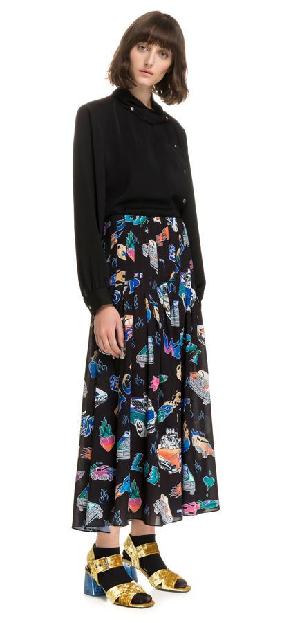 Falda midi estampada de Bimba y Lola. Precio: 58 euros.