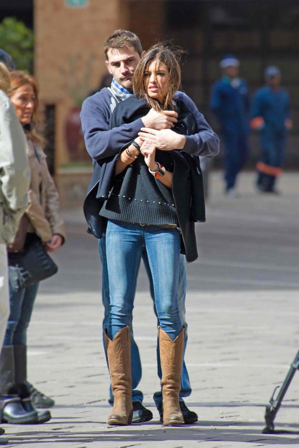 Sara Carbonero e Iker Casillas durante el rodaje del programa 'El día que vivimos un sueño', en 2011.