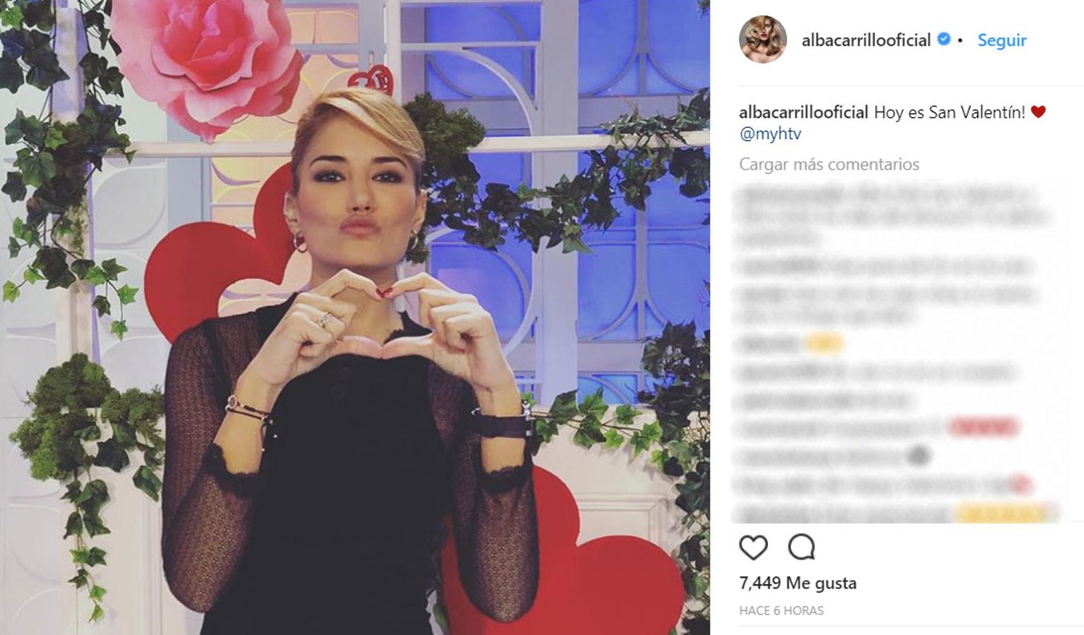 Alba Carrillo también ha felicitado a sus seguidores en las redes por San Valentín.