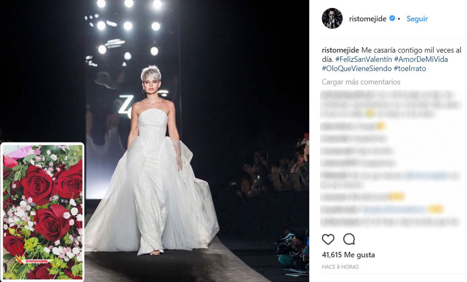 Risto Mejide ha sido uno de los primeros en felicitar a su mujer Laura Escanes con esta emotiva felicitación que ha acompañado de este bonito ramo de rosas rojas.