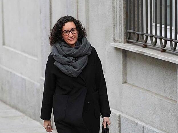 Marta Rovira a su llegada al juzgado para declarar por un presunto delito de rebeldía.