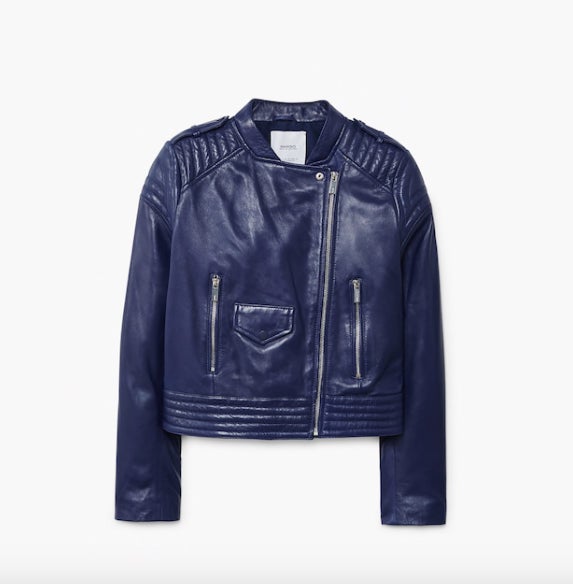 Cazadora de piel paneles acolchados de Mango: 99,99 euros.