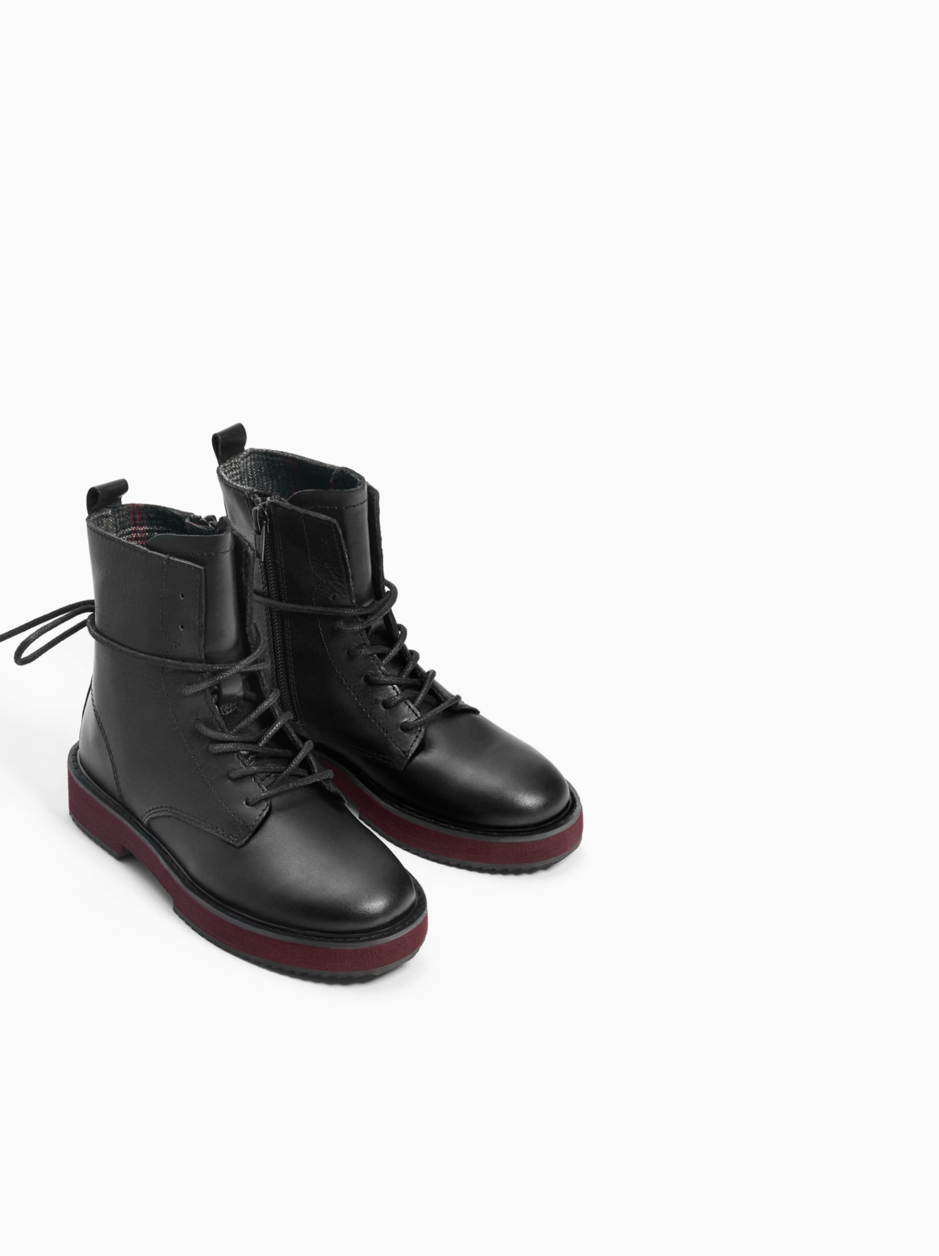 Botín con suela en color teja de Zara Kids: 39,95 euros.