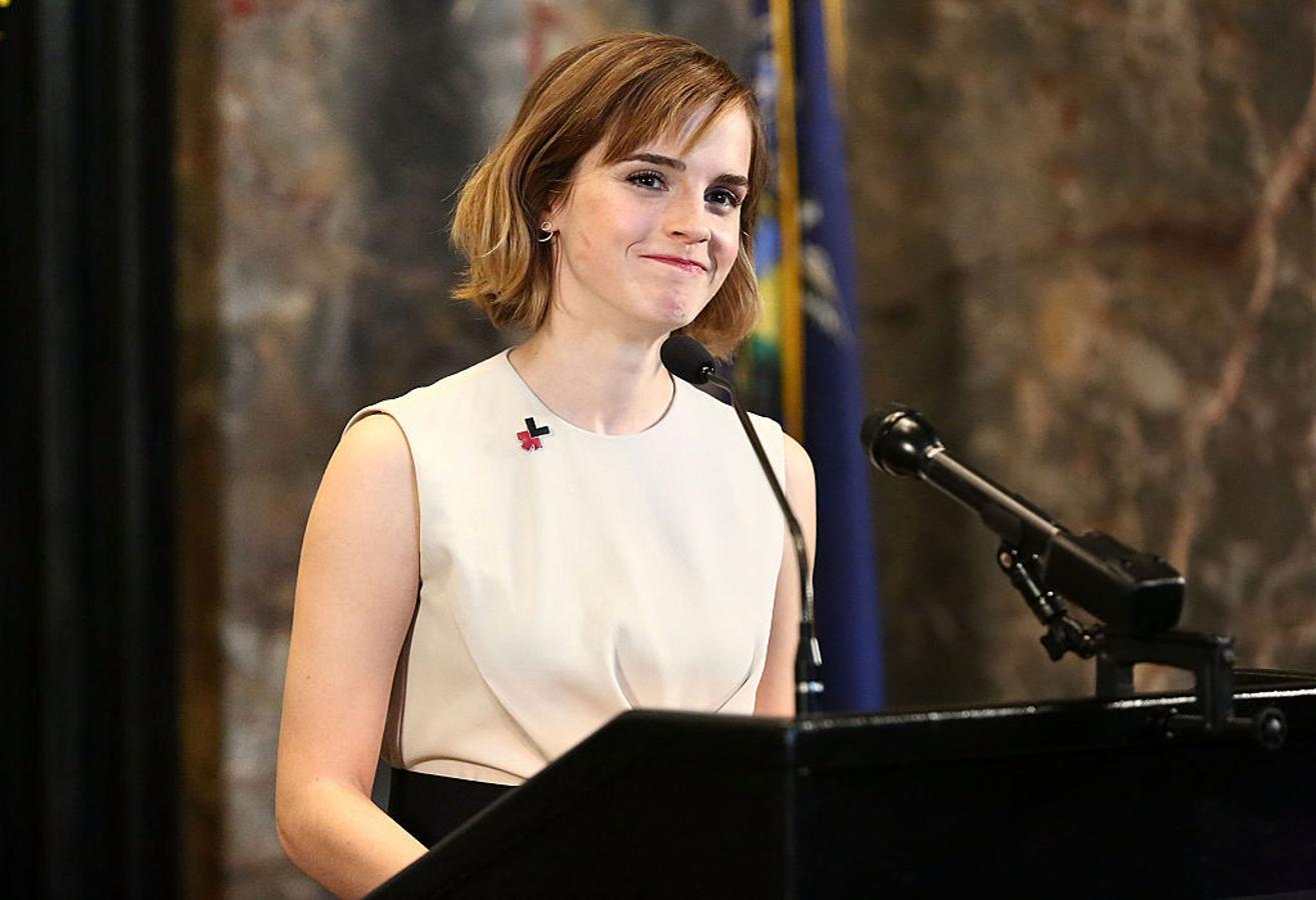 Emma Watson, una de las ac activistas y luchadora por los derechos de la mujer. En la imagen, durante su discurso #HeforShe en Naciones Unidasffgdfgdfgdfg.