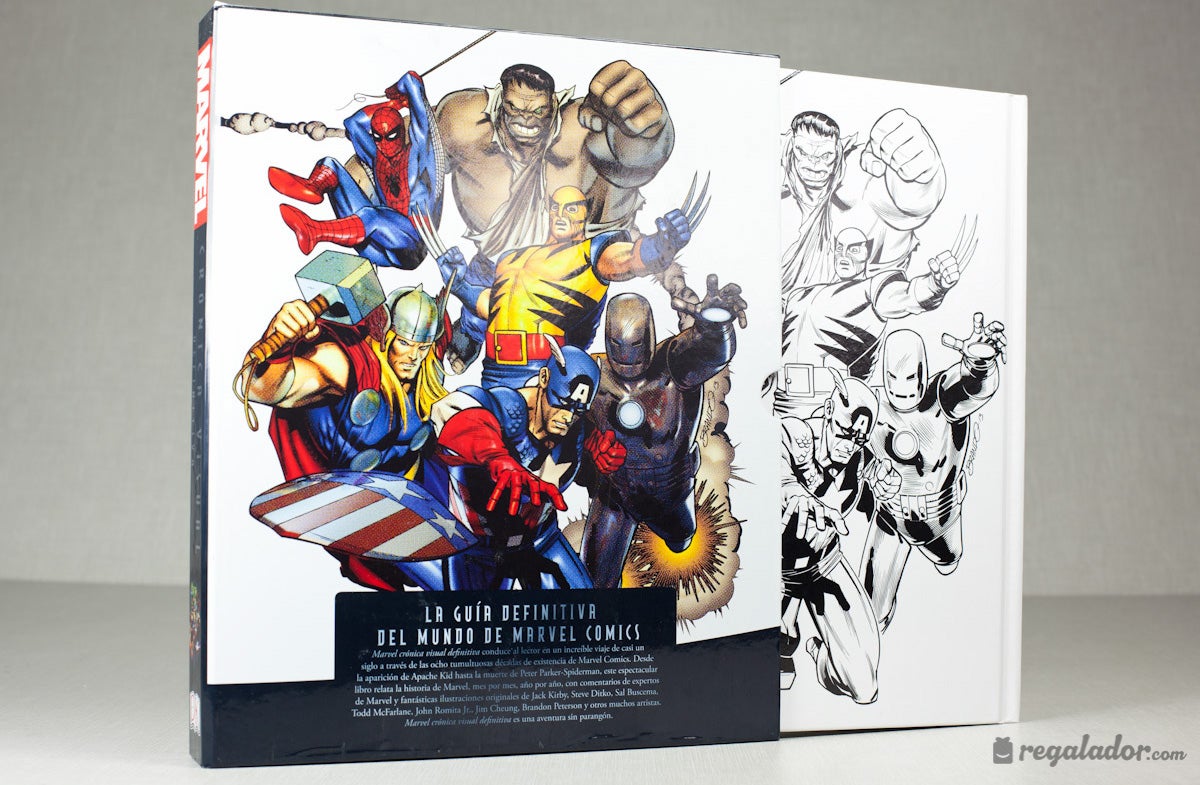 Aunque no lo diga, ¡sus superhéroes son los mejores! Acércale a la historia de las cosas que más le gustan. Seguro hay algo que desconoce. ‘Marvel: crónica visual y definitiva’ 29,95€