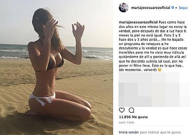 María José Suárez compartía esta publicación en Instagram, hace apenas 4 días.
