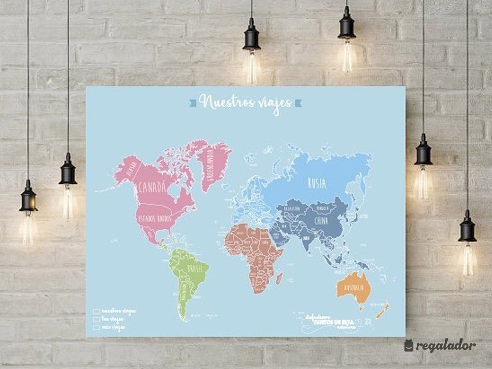 ¿Tenéis planeado ya el siguiente viaje? Para los más viajeros este regalo será muy especial. Dejaréis vuestra huella en donde vayáis y en vuestro salón. 20€