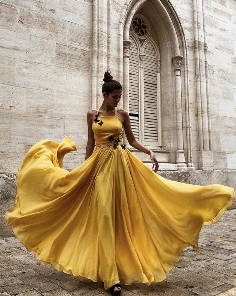 @merytueriel con vestido de Rocio Osorno Costura.