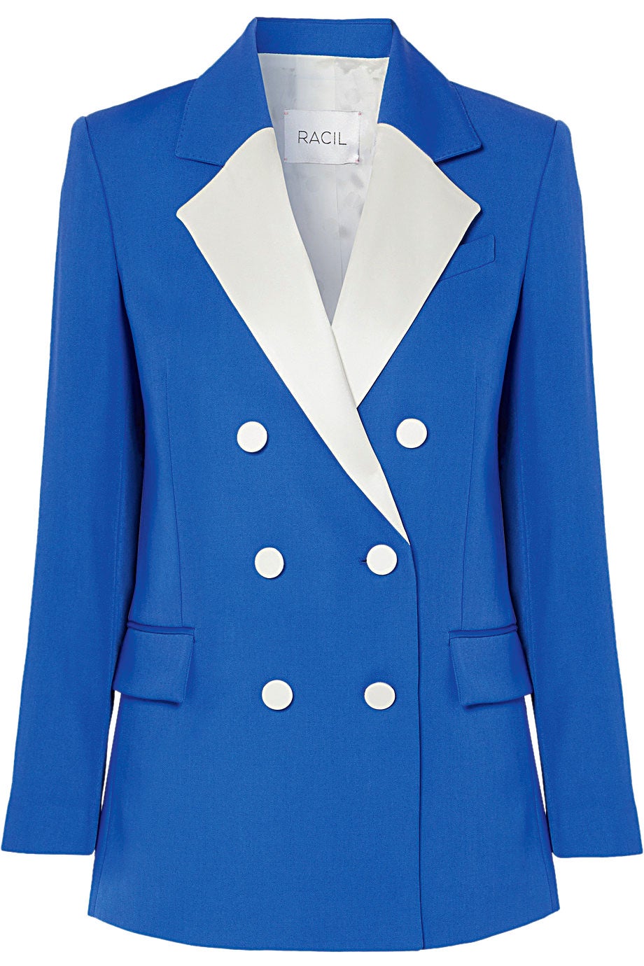 Americana azul y blanco de Racil.