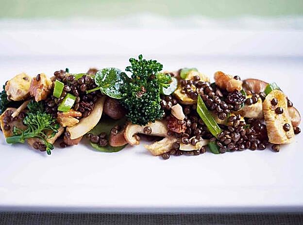 Este es el aspecto de nuestra ensalada de lentejas.