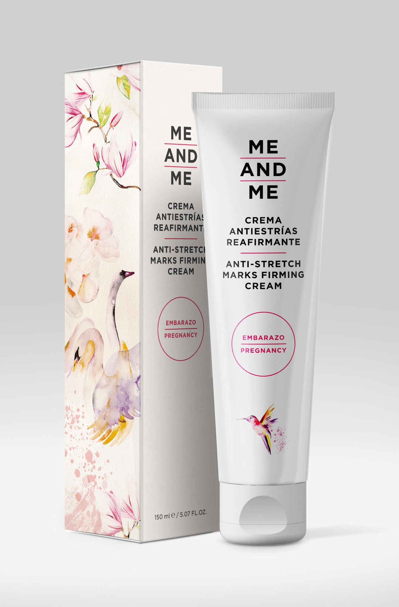 Previene la formación de estrías, reduce las existentes y aumenta la firmeza de la piel para evitar la flacidez, cuidando tu piel desde las primeras semanas del embarazo y hasta que quieras. (37,50€, en  Me And Me )
