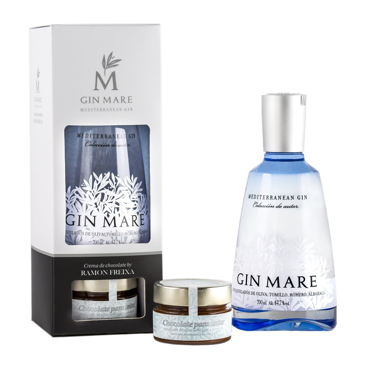 También hay regalos para las mamás gourmet. Pack de ginebra Gim Mare y chocolate para untar de Ramon Freixa (33,95 euros), una delicia para el Día de la Madre.