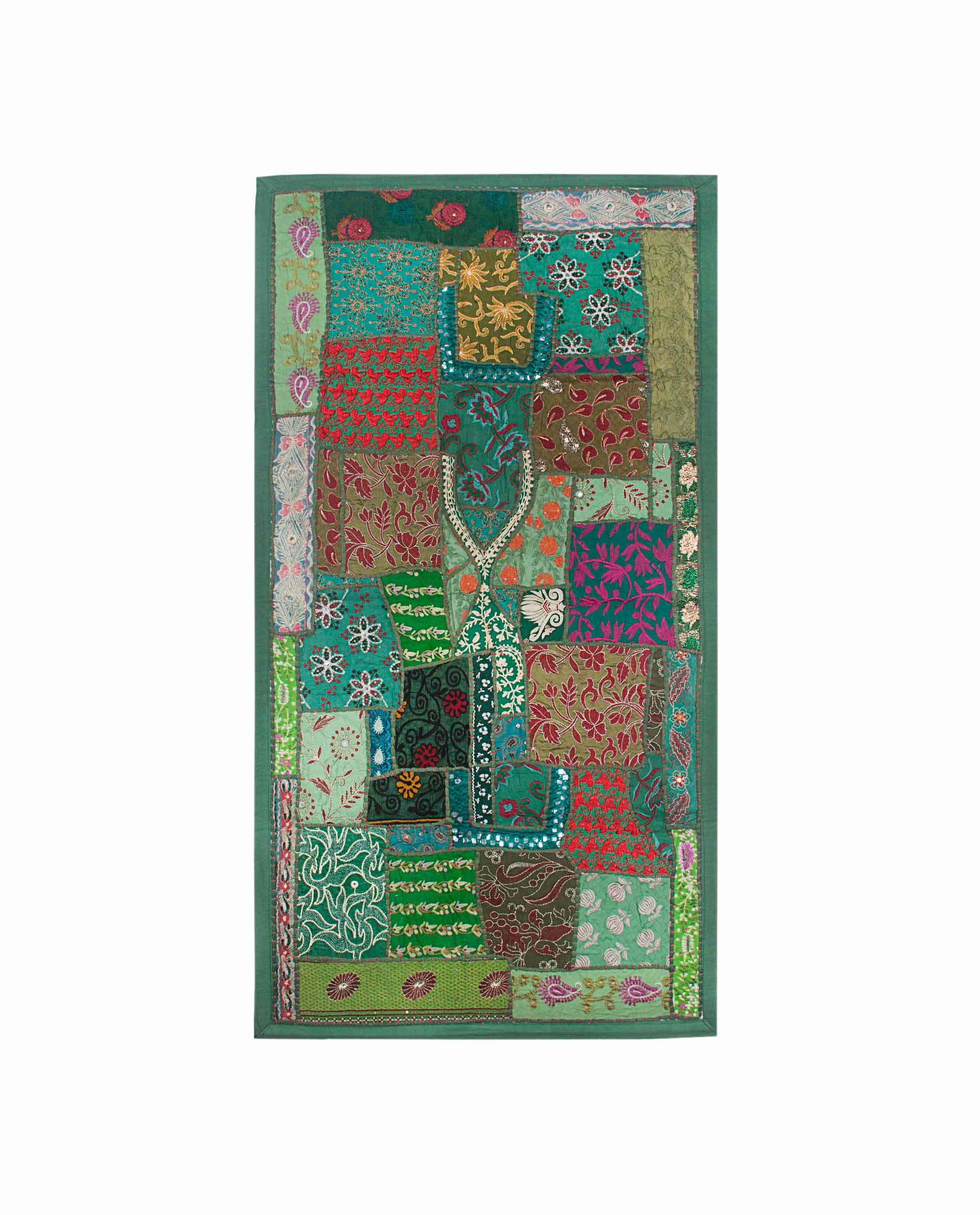 Tapiz patchwork rajastaní de Secretos de India. 68x132 cm. (50euros)
