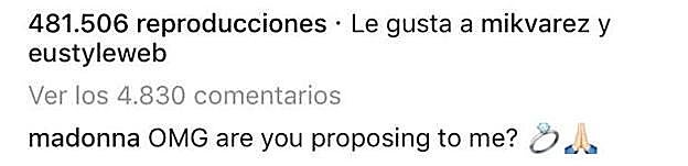Comentario de Madonna en el vídeo de Jon Kortajarena.