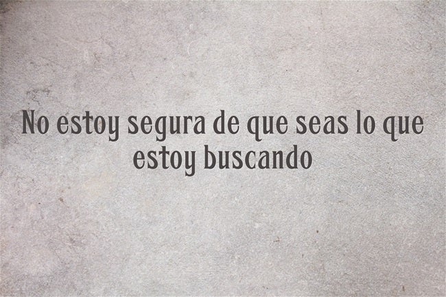 No estoy segura de que seas lo que estoy buscando.