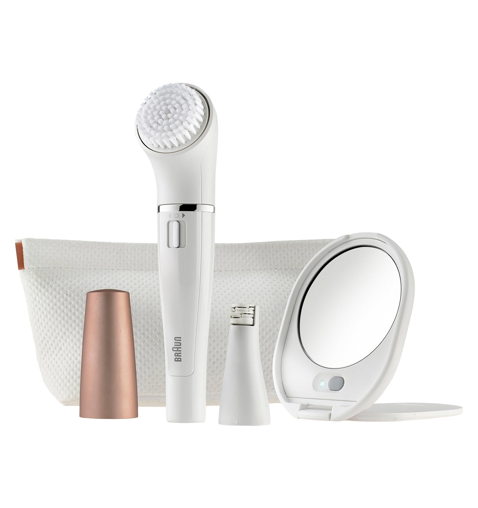 Un cepillo eléctrico facial formando por cientos de micro-puntas de silicona que se adaptan a los contornos del rostro, provocando un suave efecto peeling que mejora la textura de la piel. Además las micro-vibraciones estimulan la circulación, dejando el rostro con las misma sensación que una limpieza profesional. (99,99€)