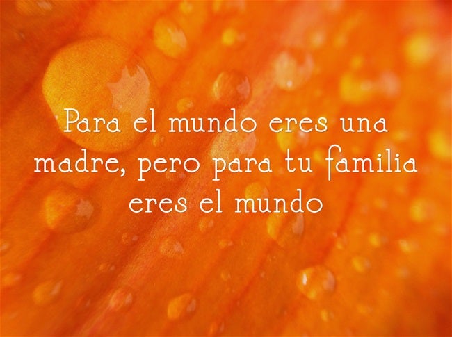 Para el mundo eres una madre, pero para tu familia eres el mundo