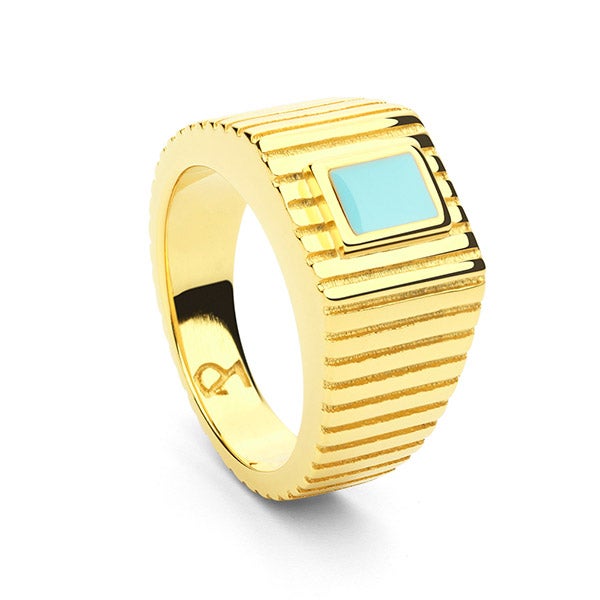 Anillo de María Pascual con piedra turquesa. (35 euros).