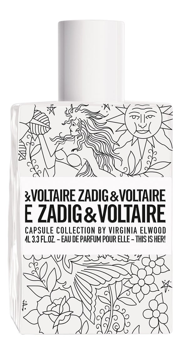 This is Her! Express Yourself Edition de Zadig & Voltaire (90€) se cuela en el universo creativo de la tatuadora neoyorquina Virginia Elwood, para una mezcla solar de flores, barcos y sirenas.