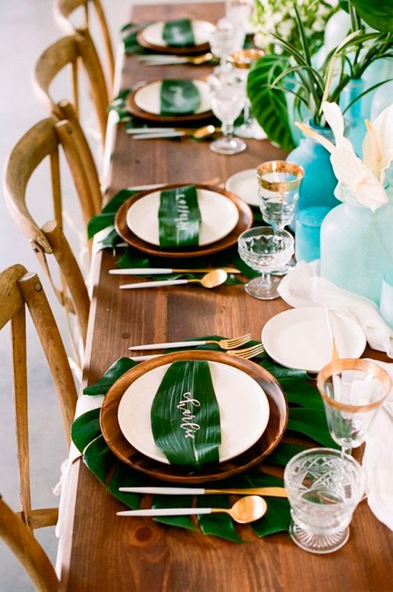 Las  hojas  se convierten en un elemento de decoración lleno de posibilidades.