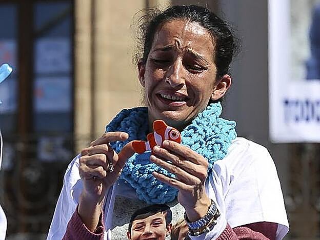 Patricia Ramírez durante la búsqueda del pequeño.