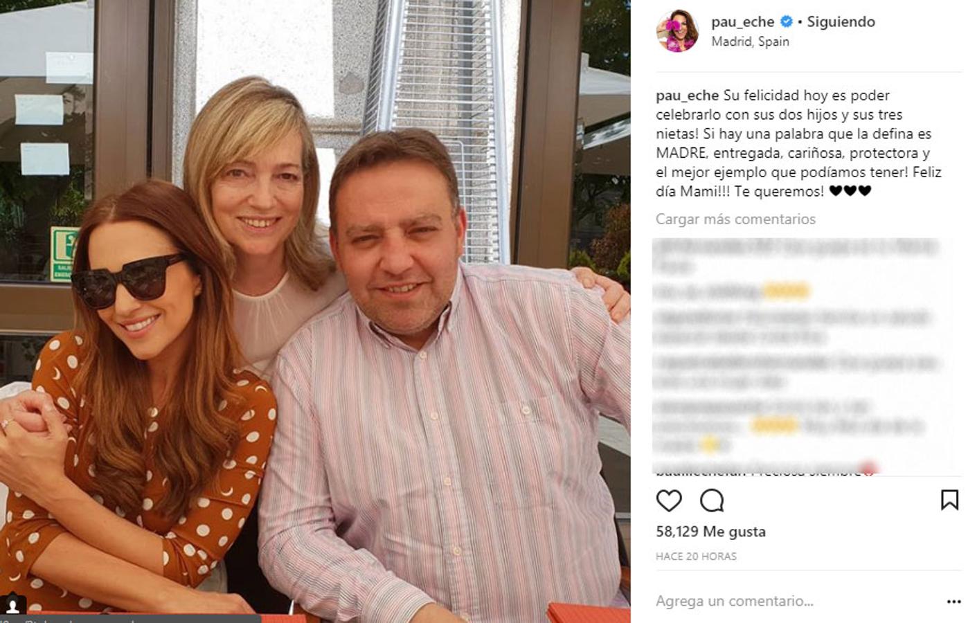 Entregada, cariñosa y protectora así define Paula Echevarría a su madre en esta cariñosa publicación en la que aparece junto a su hermano.