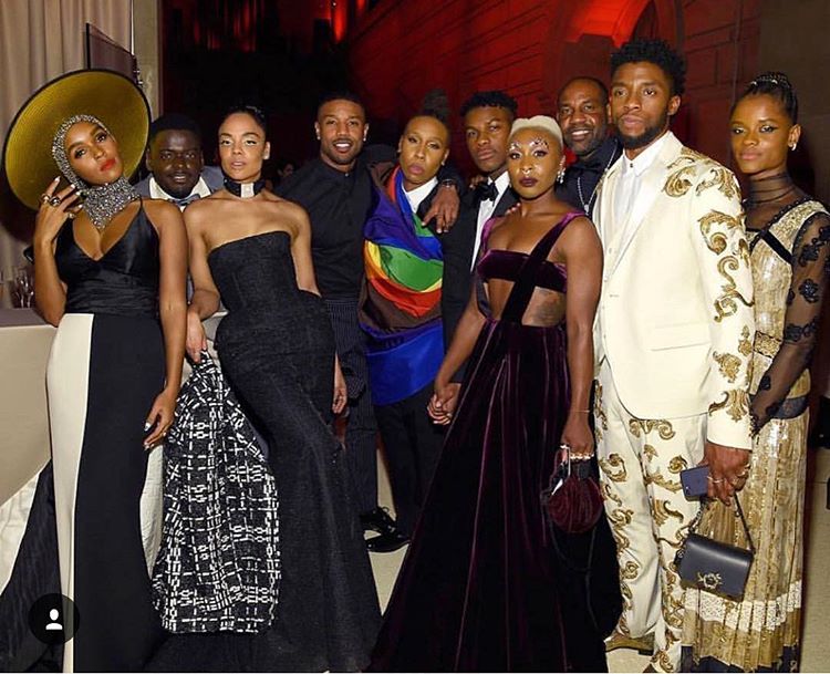 'Black power' en grupo. El talento ni se crea ni se destruye, solo se reúne. Janelle Monáe con parte del reparto de “Black Panther” y la gran Lena Waithe.