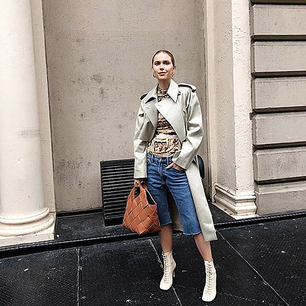 Pernille Teisbaek con las bermudas de H&M.