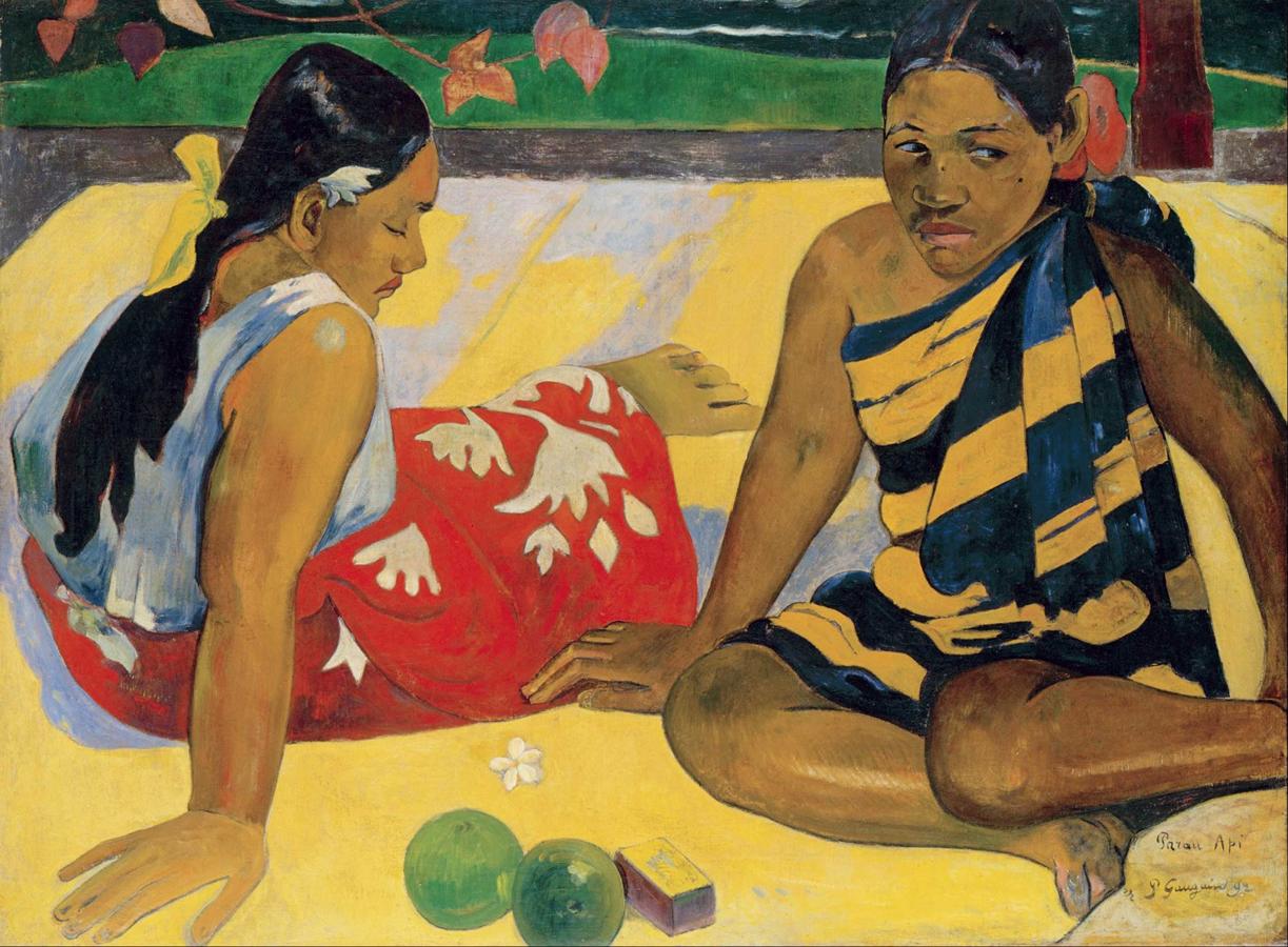 La isla de Tahití fue la gran inspiración del pintor Paul Gauguin. 'Mujeres de Tahití' fue una de sus obras más conocidas y este verano, los vestidos de rayas y flores de estas mujeres han sido el punto de partida para muchos diseños.