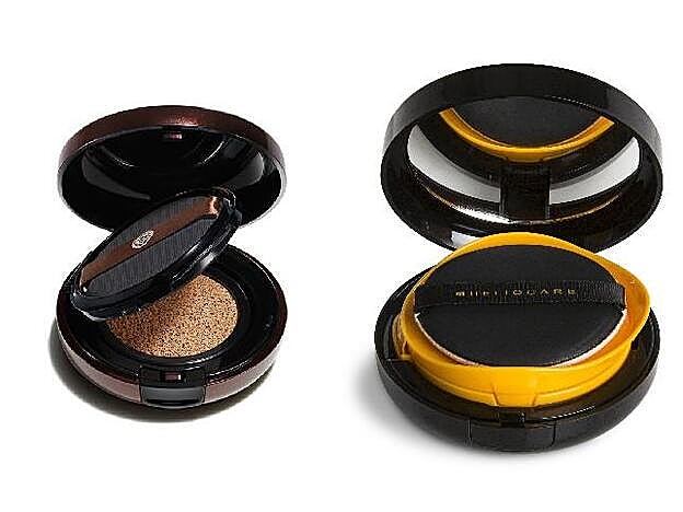 1. Synchro Skin Cushion Compact Bronzer de Shiseido (45 euros). 2. 360º Color Cushion Compact de Heliocare (31,95 euros).
