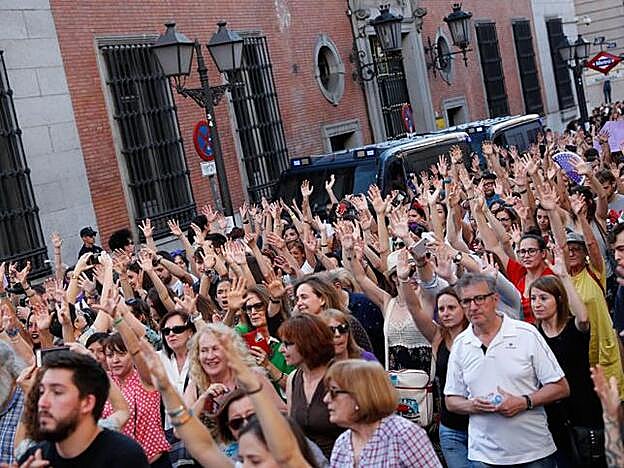 Imagen de una concentración en Madrid contra la sentencia de La Manada.