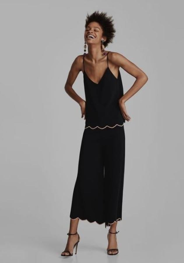 Conjunto de punto estilo culotte, de Zara.