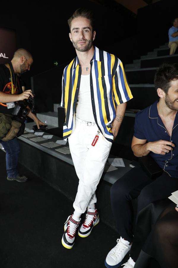 Pelayo Díaz en el desfile de Juanjo Oliva en MBFW.