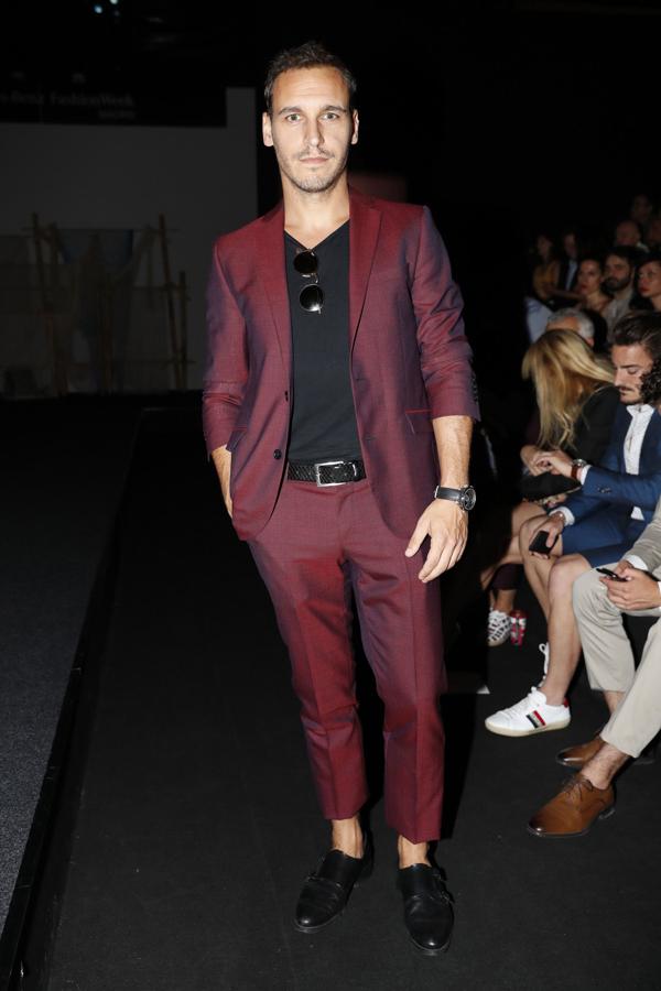 El actor Ricard Sales en el desfile de Garcia Madrid en MBFWM.